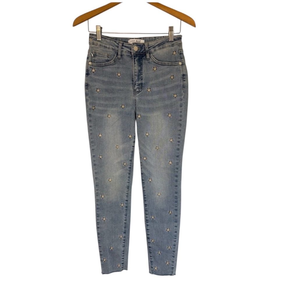 Judy Blue Star Embroidered Jeans High Waist Skinny Fit Size 5/27 - Picture 2 of 14